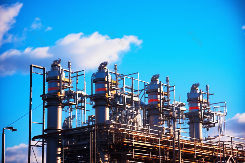 单调色系蓝天白云手绘油画系列和变压器,高清,摄影图,摄影图片,图片大全,摄影图免费下载